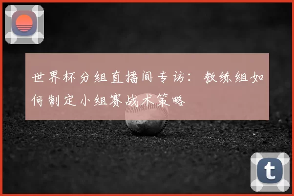 世界杯分组直播间专访：教练组如何制定小组赛战术策略